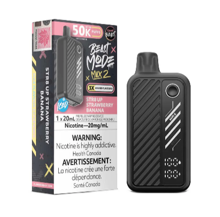 Flavour Beast Mode Max 2 Disposable Vape - 50K - Str8 Up Strawberry Banana