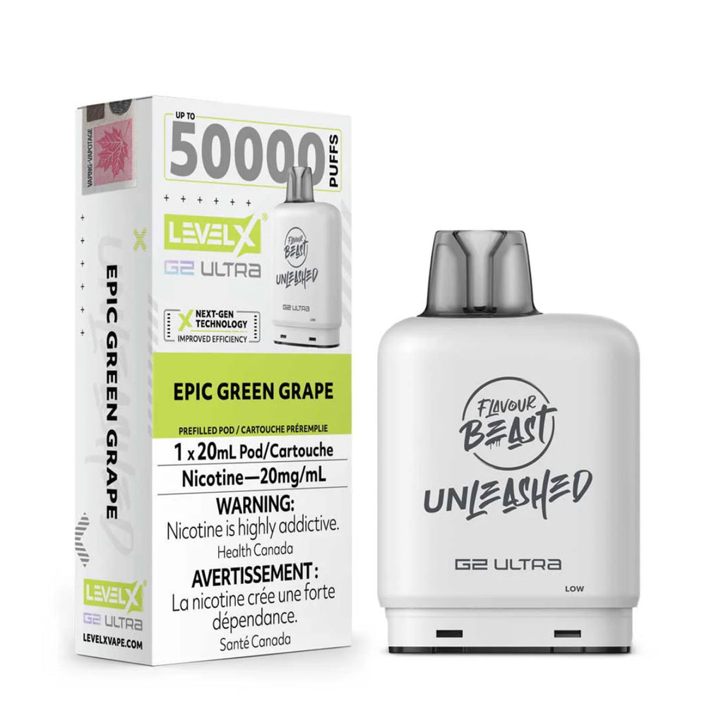 Level X Ultra G2 Pods By Flavour Beast Unleashed - 50k - Epic Green Grape