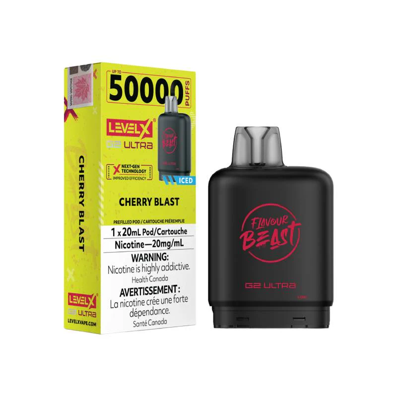 Level X Ultra G2 Pods By Flavour Beast - 50k - Cherry Blast