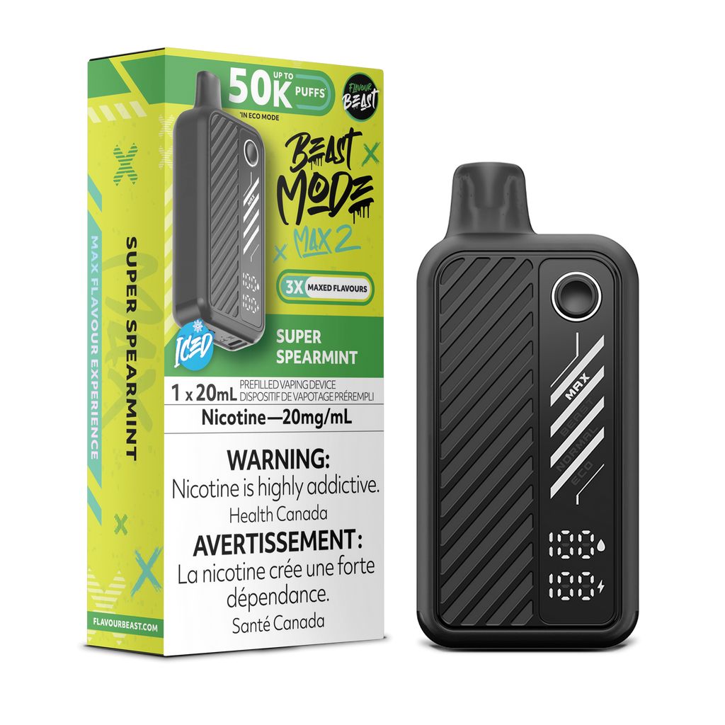 Flavour Beast Mode Max 2 Disposable Vape - 50K - Super Spearmint