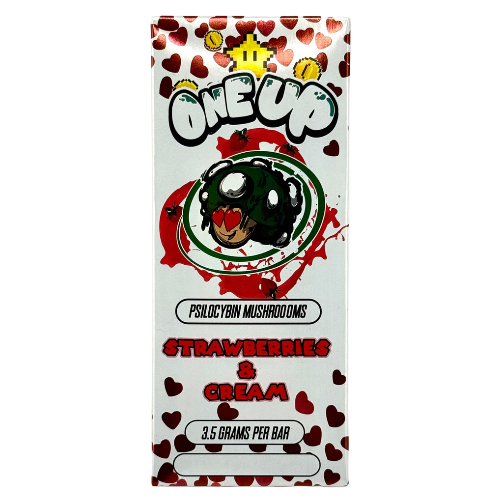 ONE UP Psilocybin Mushroom Chocolate Bar 3.5g - Strawberries and Cream