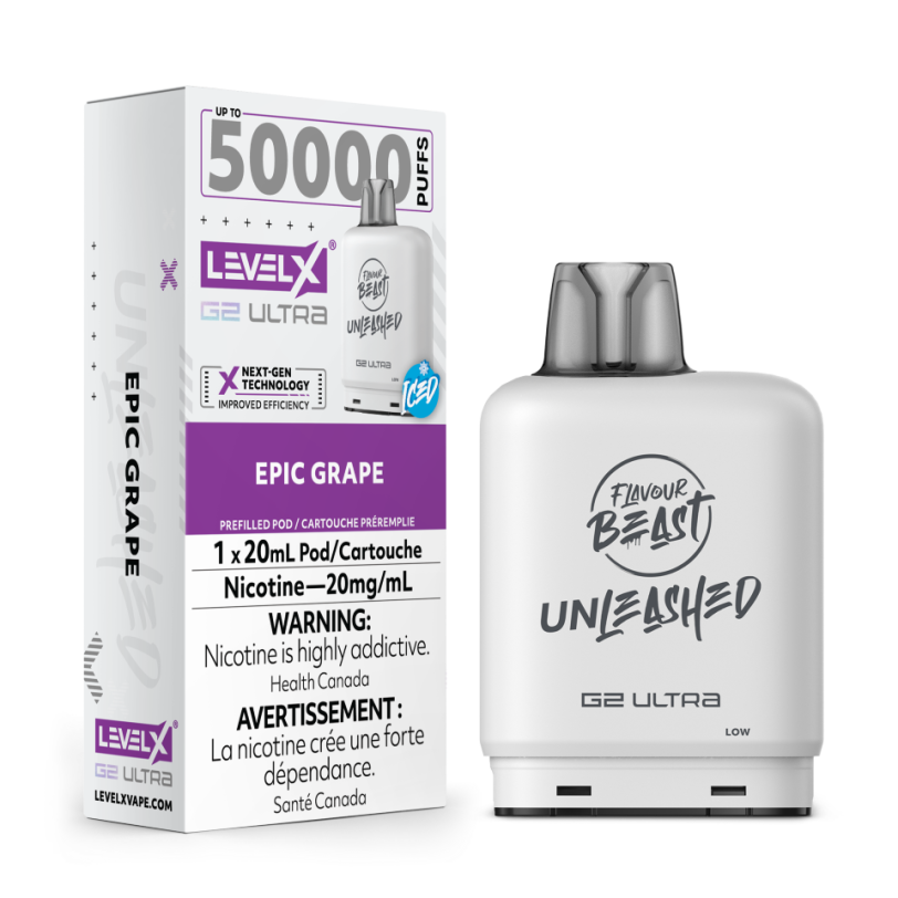 Level X Ultra G2 Pods By Flavour Beast Unleashed - 50k - Epic Grape