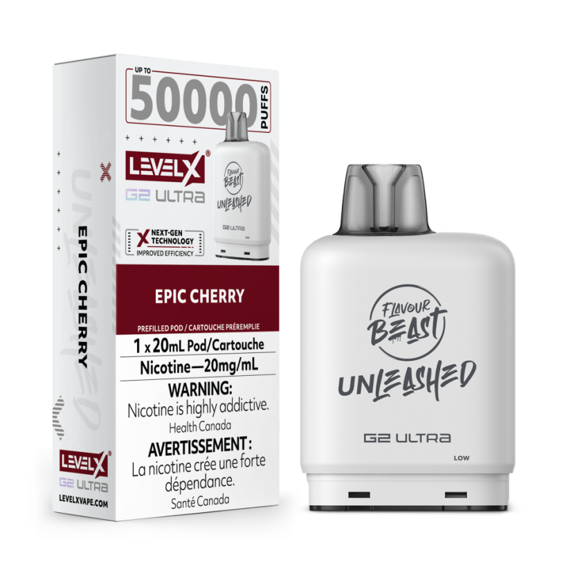 Level X Ultra G2 Pods By Flavour Beast Unleashed - 50k - Epic Cherry