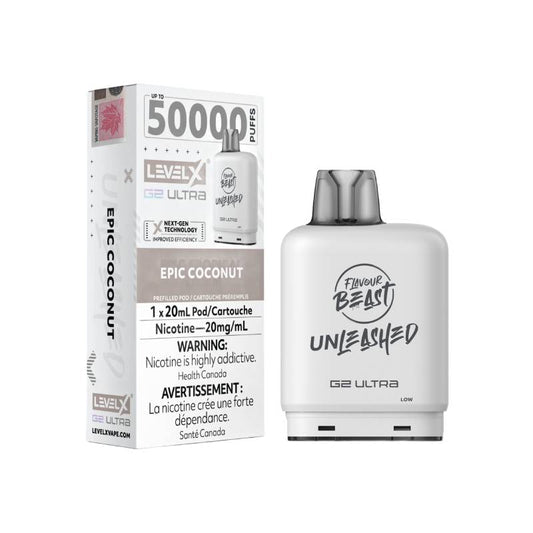 Level X Ultra G2 Pods By Flavour Beast Unleashed - 50k - Epic Coconut