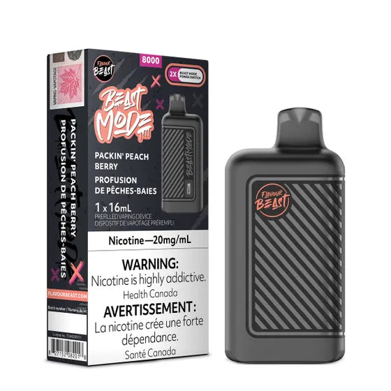 Flavour Beast Beast Mode Disposable Vape - 8K - Packin’ Peach Berry